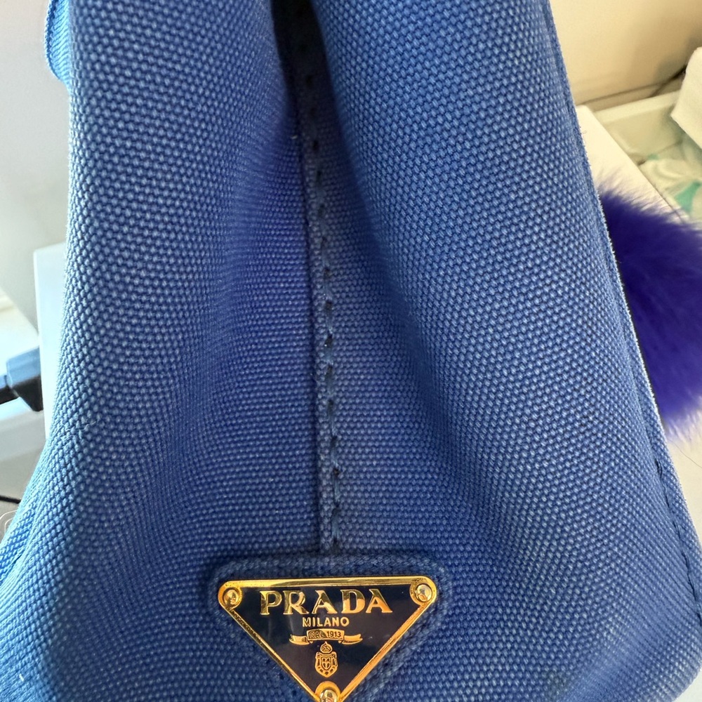 Prada Royal Blue Canvas Tote - Picture 12 of 12